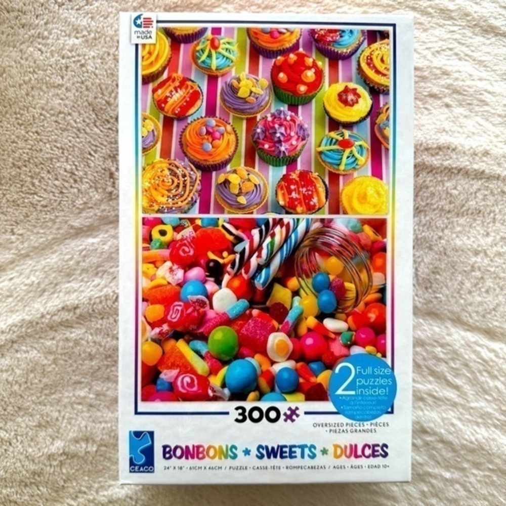 New! Sweet treats two puzzles in one with oversized pieces